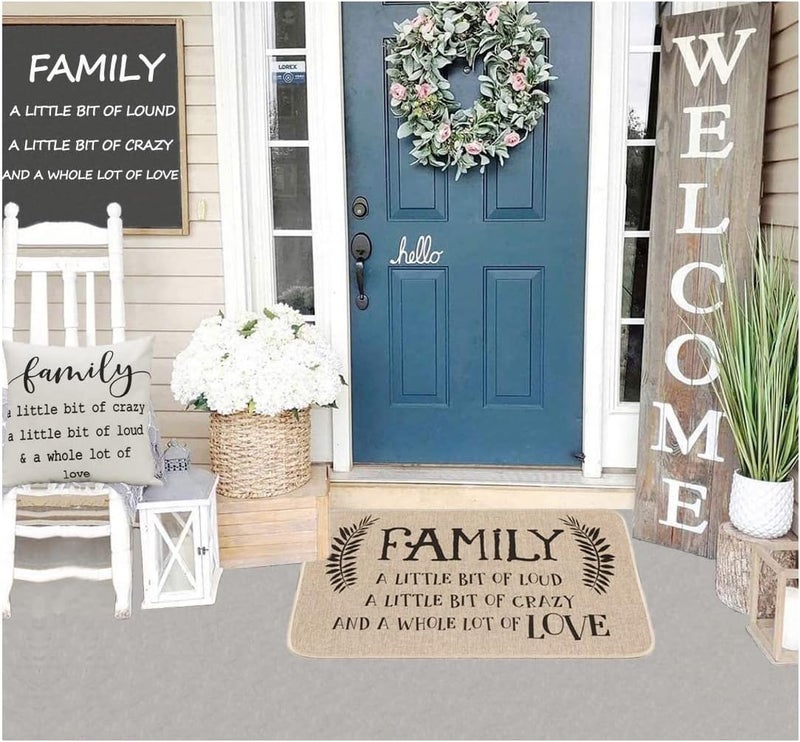 NYDECOR Welcome Mat for Front Door - Farmhouse Family Door Quote Decorative Doormat - Home Floor Mats - Rubber Entrance Rug for Indoor Outdoor - 17x28 inch - Image 4